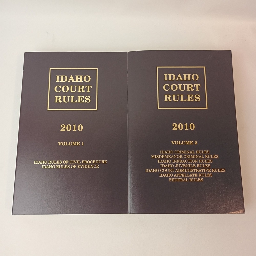 2010 Idaho Court Rules Volume 1 and 2, Michie - Trade Paperback, Very Good